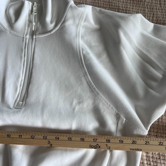 Old Navy Active Dynamic Fleece Half-Zip Sweatshirt Women Medium White Workout - Picture 11 of 14